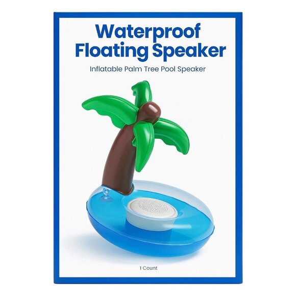Pool Speaker Inflatable Palm Tree Waterproof Floating Bluetooth Speaker - Picture 2 of 3